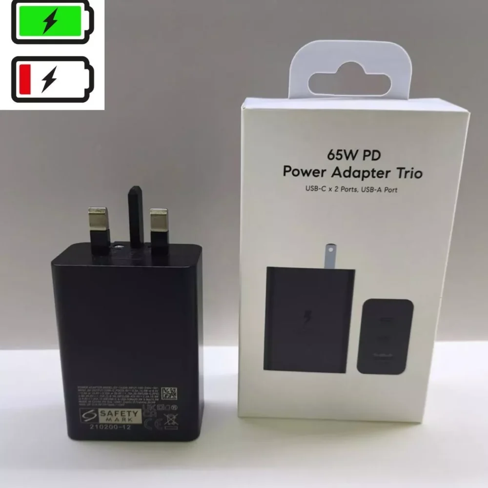 PD 65W SUPER CHARGER ADAPTER FOR SAMSUNG S7,S8,S9,S10+,S20,S20+UK PLUG