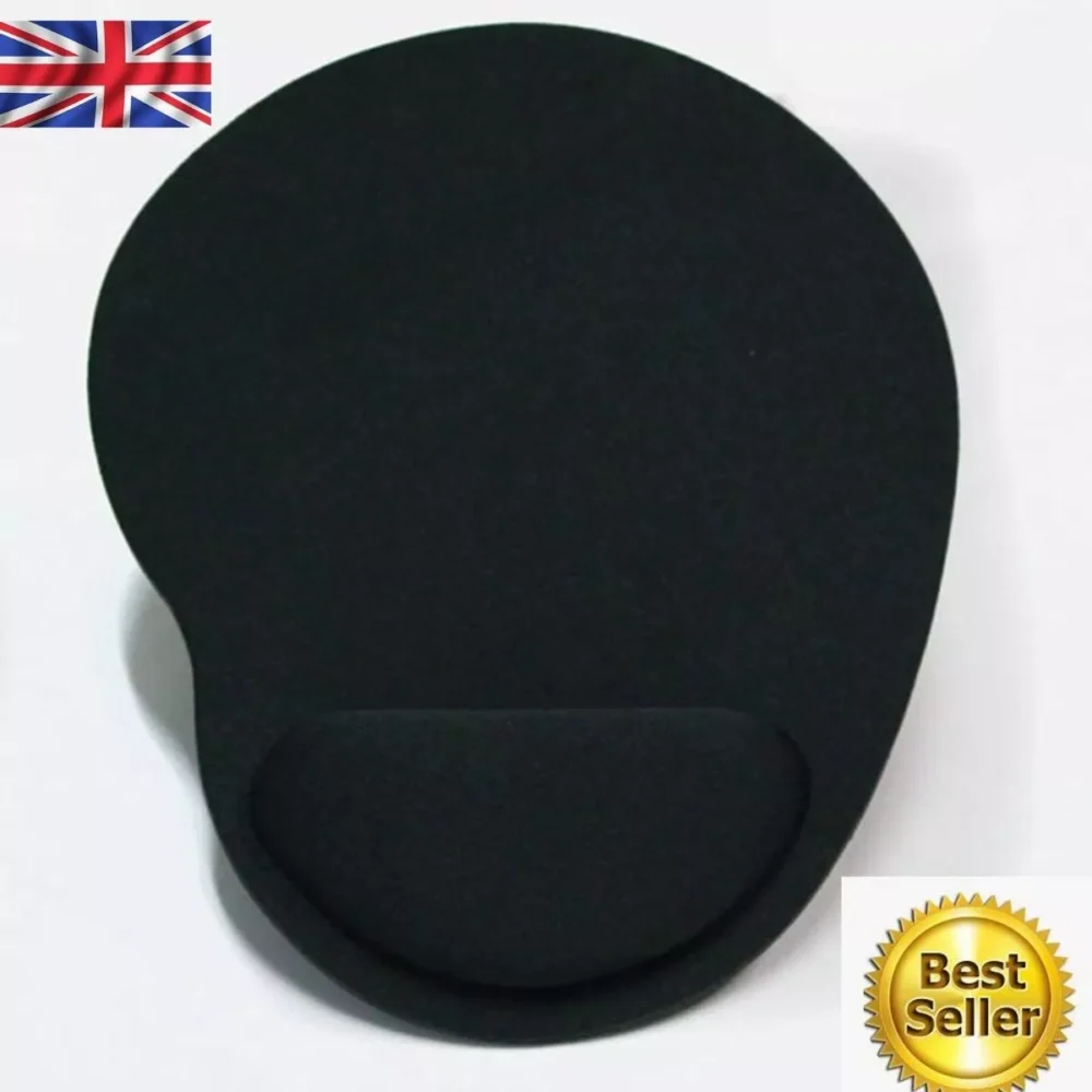 Anti-slip Wrist Mouse Mat Gaming Large Pad PC, Computer Black Wrist Support UK - Image 3