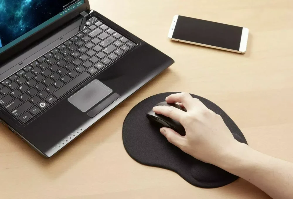 Anti-slip Wrist Mouse Mat Gaming Large Pad PC, Computer Black Wrist Support UK - Image 4